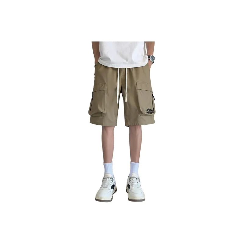 Tonlion Casual Shorts Men Dark Khaki-0