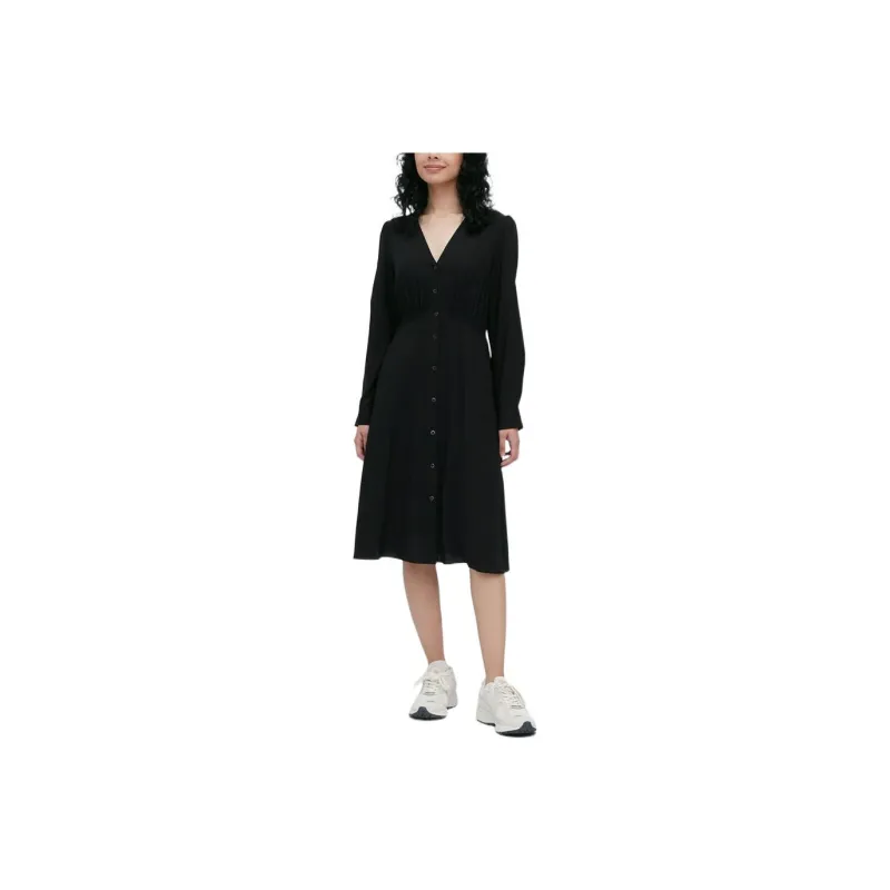 UNIQLO Long-Sleeved Dresses Women's Black-0