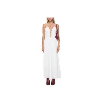 PRINCESS POLLY DALSTON MAXI DRESS Slip Dresses Women's WHITE/White