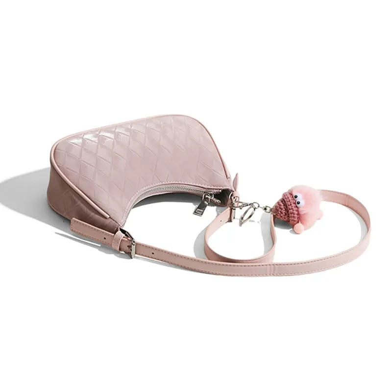 C°BANNER Synthetic Leather Shoulder Bag Trumpets Women's Ecru/Dusty Pink-8