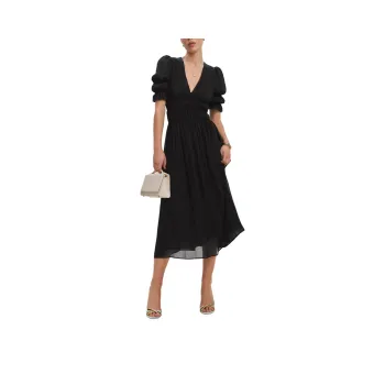 REFORMATION Cyrus Dress Short Sleeved Dress Women's Black