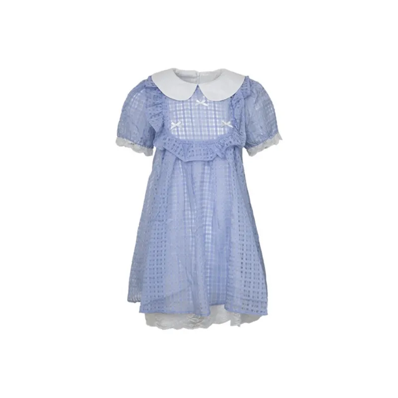 COVT Short Sleeved Dresses Women's Purple Blue-0