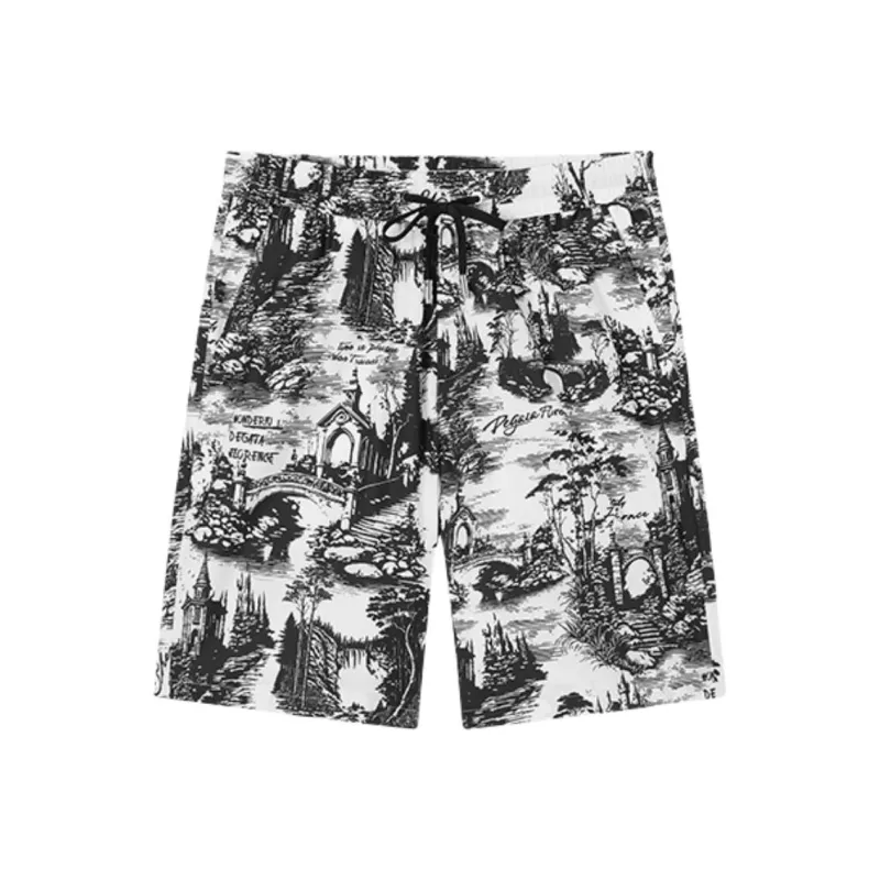 DEGAIA Casual Shorts Men's Black Plant-0