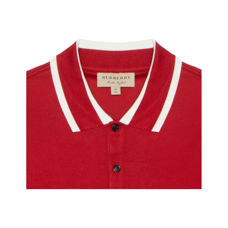 Burberry Polo Shirts Men Red-5