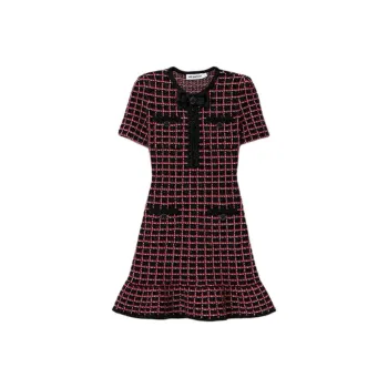 Self portrait Check knit Mini Dress