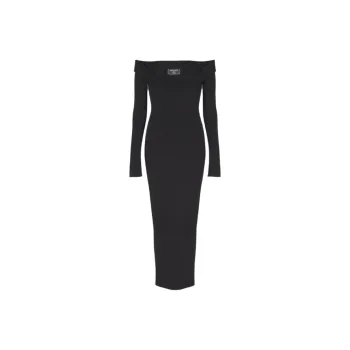 BALMAIN Long Plain Knit Dress