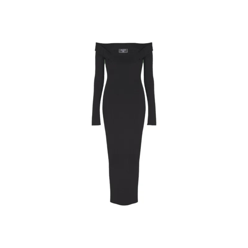 BALMAIN Long Plain Knit Dress-0