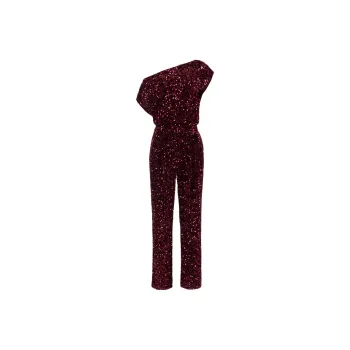Elisabetta Franchi Sequin Embroidered Chenille Trousers