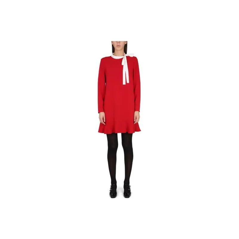 Valentino Long-Sleeved Dresses Women's Red-0