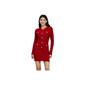 Bebe Long Sleeved Dresses Women's Red