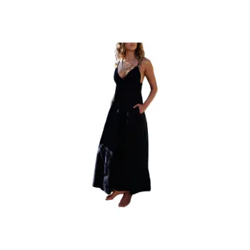 FREE PEOPLE Lovey Maxi Slip Dresses Women's Black