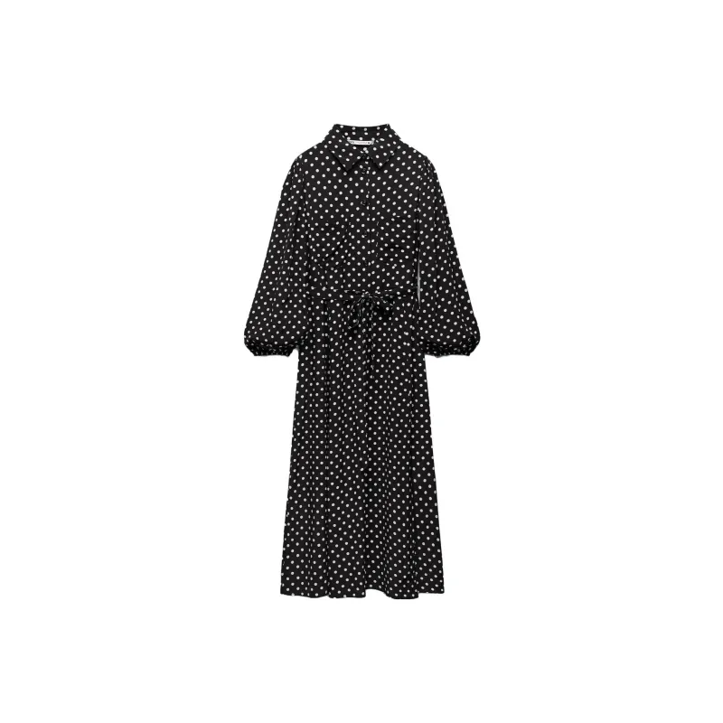 ZARA Long-Sleeved Dresses Women's Black-0