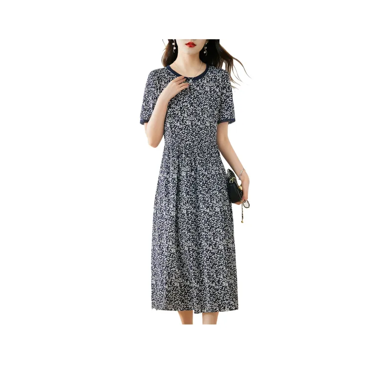 Hang Yi Court Short Sleeved Dresses Women's Multicolor-0