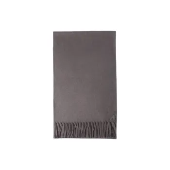 PRADA Silk, Cashmere, Enamel, Metal, Silk, Fabric Knit Scarves Unisex Gray