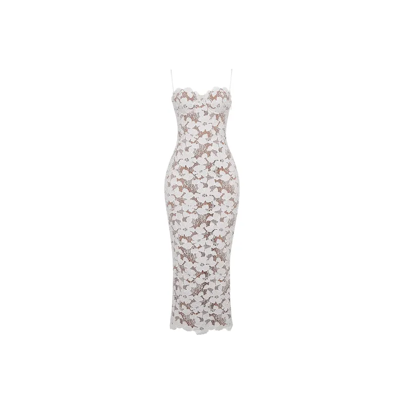 HOUSE OF CB PEARL Slip Dress Women's White/White-0