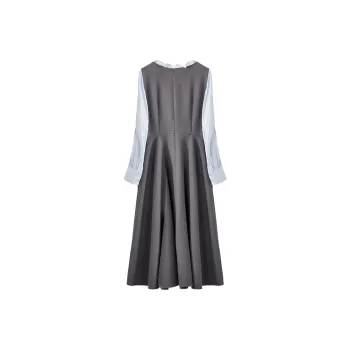 XIANGYING Long Sleeved Dresses Women's Gray