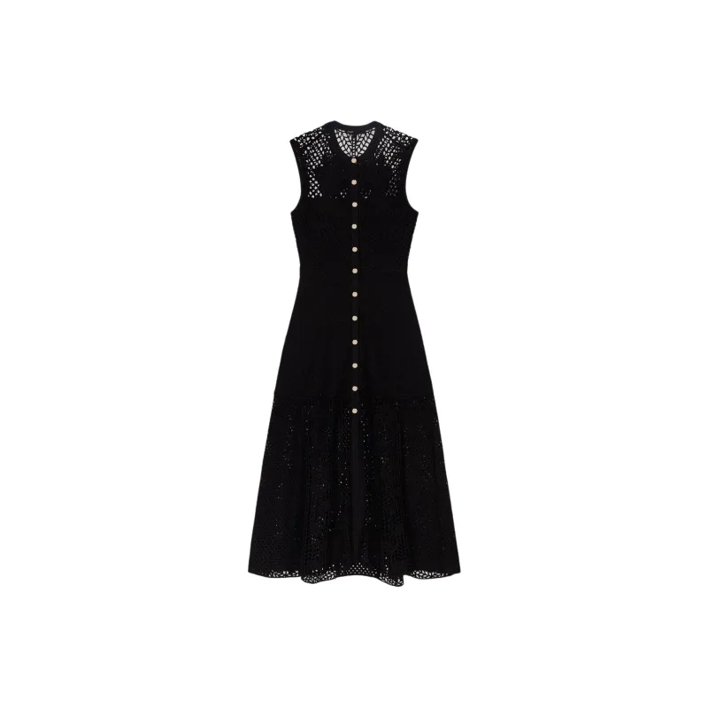 Maje Crochet knit Maxi Dress-0