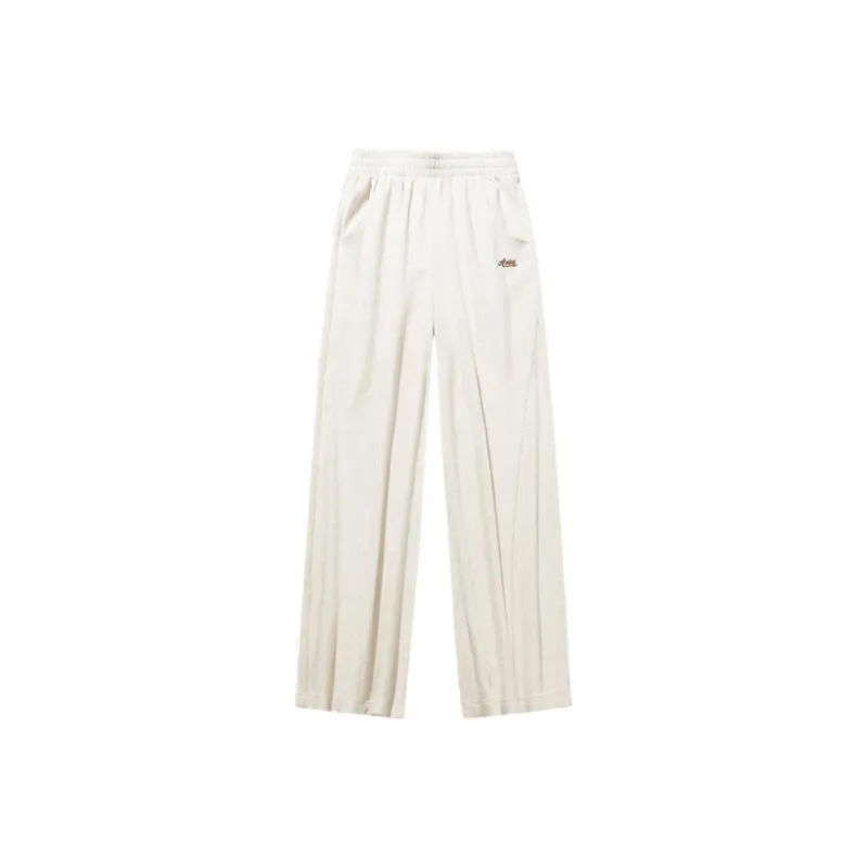 Anta Variety Training Collection Knitted Sports Pants Women's Chalk White-0