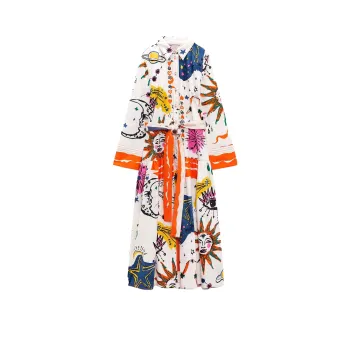ZARA Long-Sleeved Dresses Women's Multicolor
