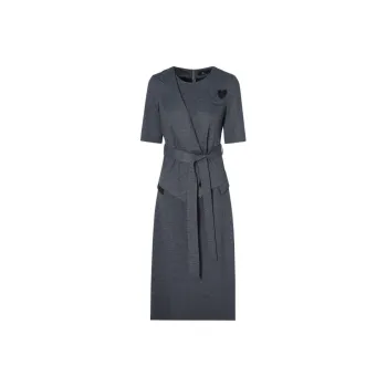 IDPAN Short Sleeved Dress Women's Black Gray