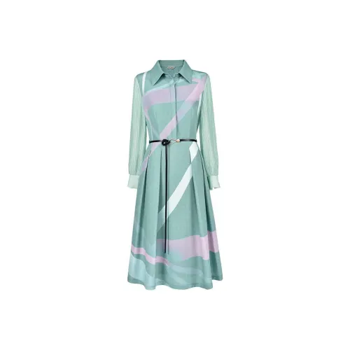 DIFFIE RIEGER Long-Sleeved Dresses Women's Mint