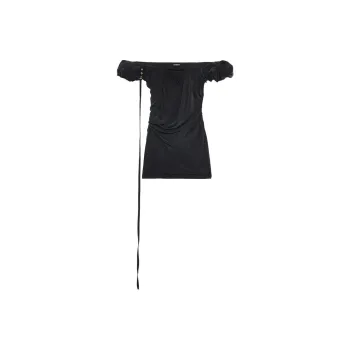 Jacquemus La Robe Ciceri Draped Mini Dress 'Black'