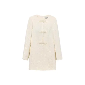 Self portrait Long Sleeved Dress Women's Ivory White
