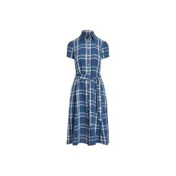 Polo Ralph Lauren Short Sleeved Dress Women's Blue White