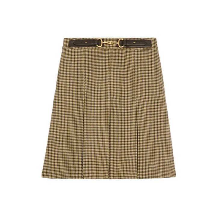 CELINE Casual Short Skirts Women's Beige-0