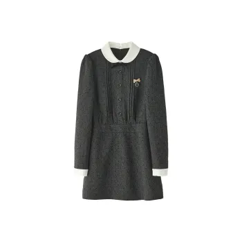 ACAINES Long-Sleeved Dresses Women's Dark Gray
