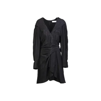 IRO NIGHT Anokia V neck Ruffle Long Sleeved Dress