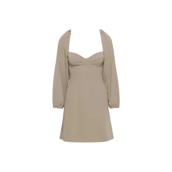 ARITZIA Wilfred Novella Dress Long-Sleeved Dresses Women's Nomad Taupe/Nomad Gray Umber