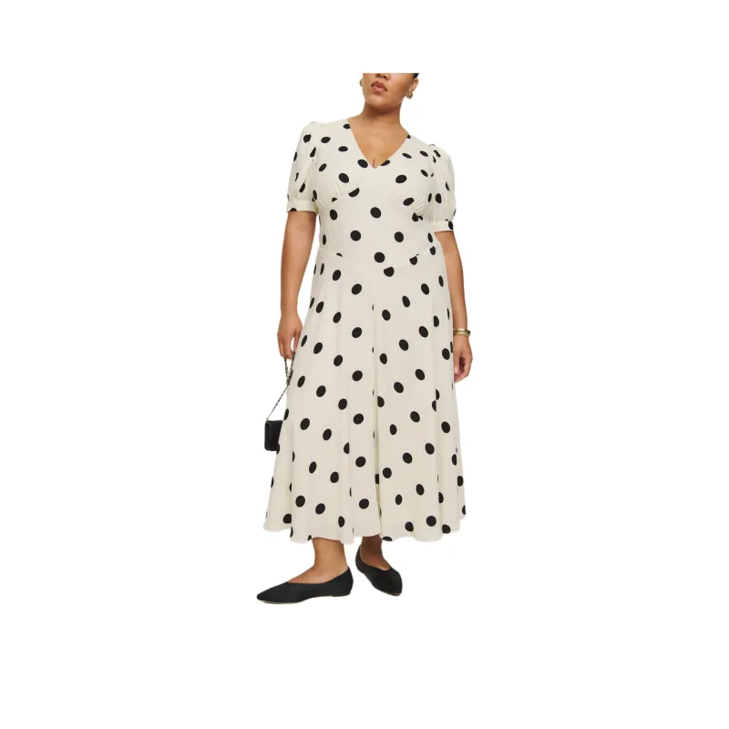 REFORMATION Naira Dress Es Short-Sleeved Dresses Women's Ecru-0