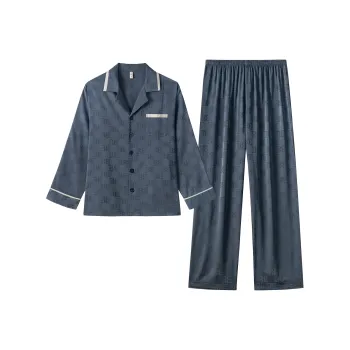 Shanghai Story Pajama Set Men's Blue Gray