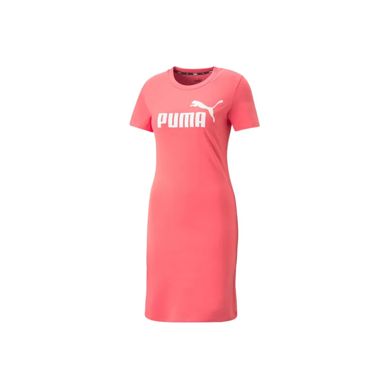 PUMA Robe T-shirt Coupe Slim Essentials Femme Short-Sleeved Dresses Women's Pink-0