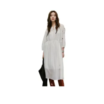 Hopeshow Long Sleeved Dress Women's Raw White