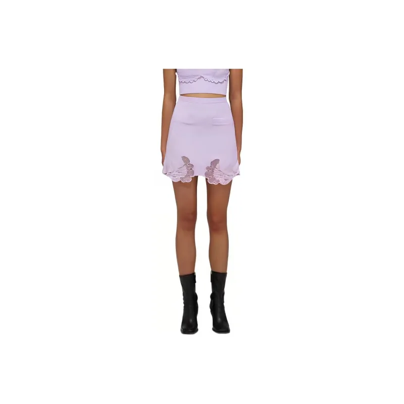 Self portrait Casual Short Skirts Women's Lilac-0