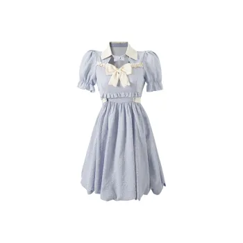 SECFLY OFFICIAL Short Sleeved Dress Women's Light Blue