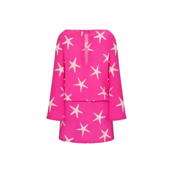 Valentino Garavani Star Printed Creped Dress