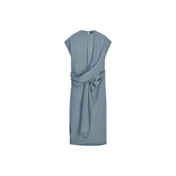 ZARA ZW Series Short Sleeved Dress Women's Duck Blue