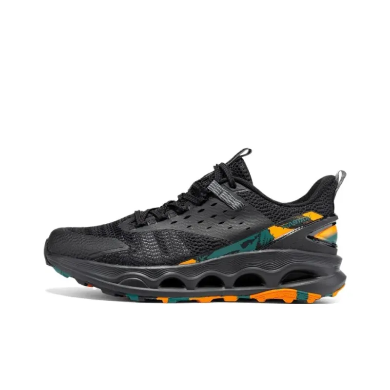 361° Abrasion Resistant Slip Resistant Low Top Hiking Shoes Men's Black Orange-0
