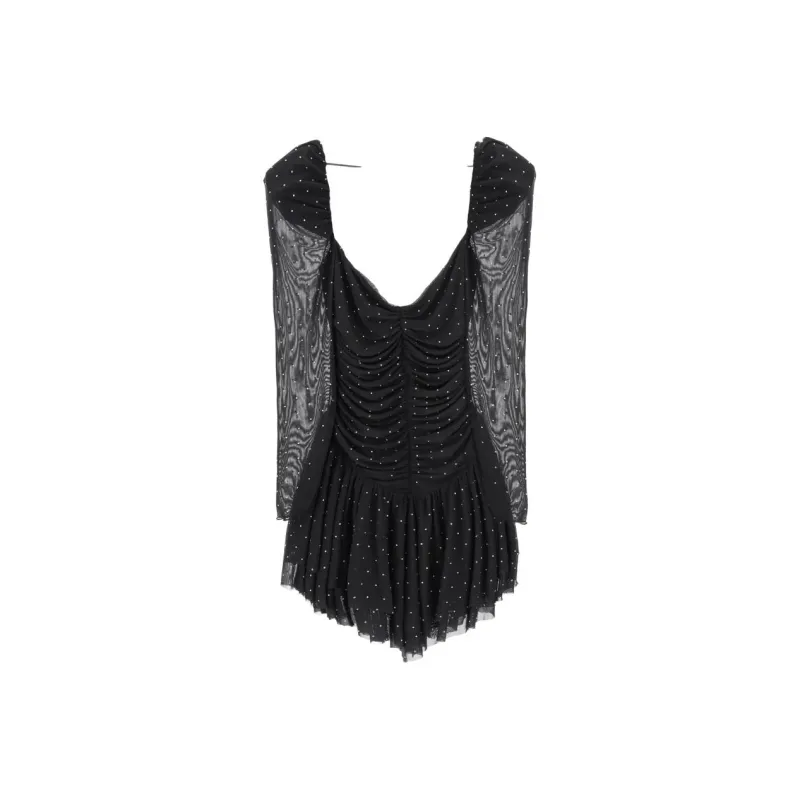 Rotate Rhinestone-embellished Mesh Dress-0