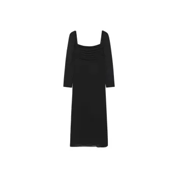 ARITZIA FW24 Wilfred Amuse Longsleeve Midi Dress Long-Sleeved Dresses Women's BLACK/Black