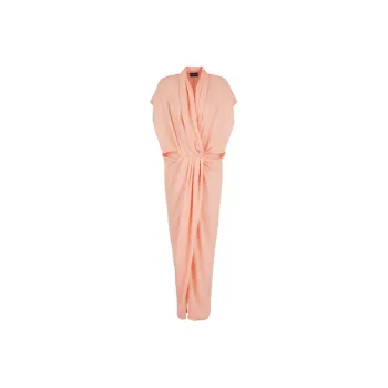 GIORGIO ARMANI V Neck Draped Midi Dress