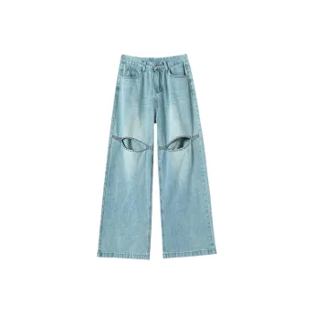 Mu Xiao Xin Casual Pants Women's Light Vintage Blue