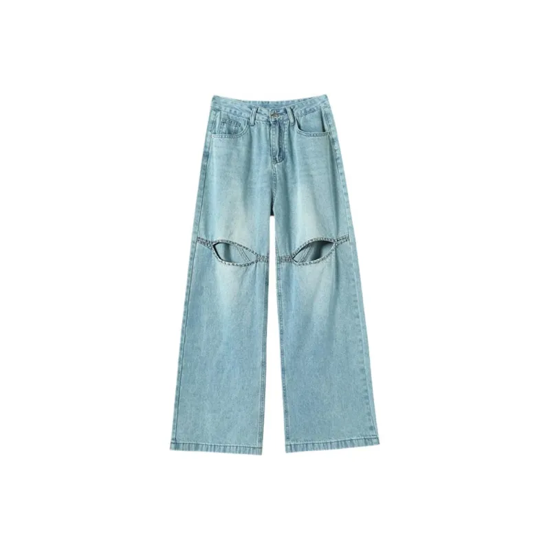 Mu Xiao Xin Casual Pants Women's Light Vintage Blue-0