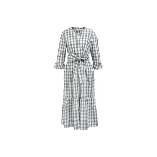 BARBOUR Barbour Seamills Midi Long-Sleeved Dresses Women's White