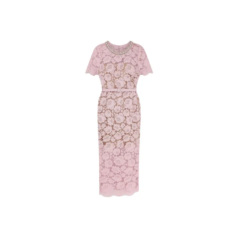 Self portrait Lace Pearl embellished Midi Dress-0