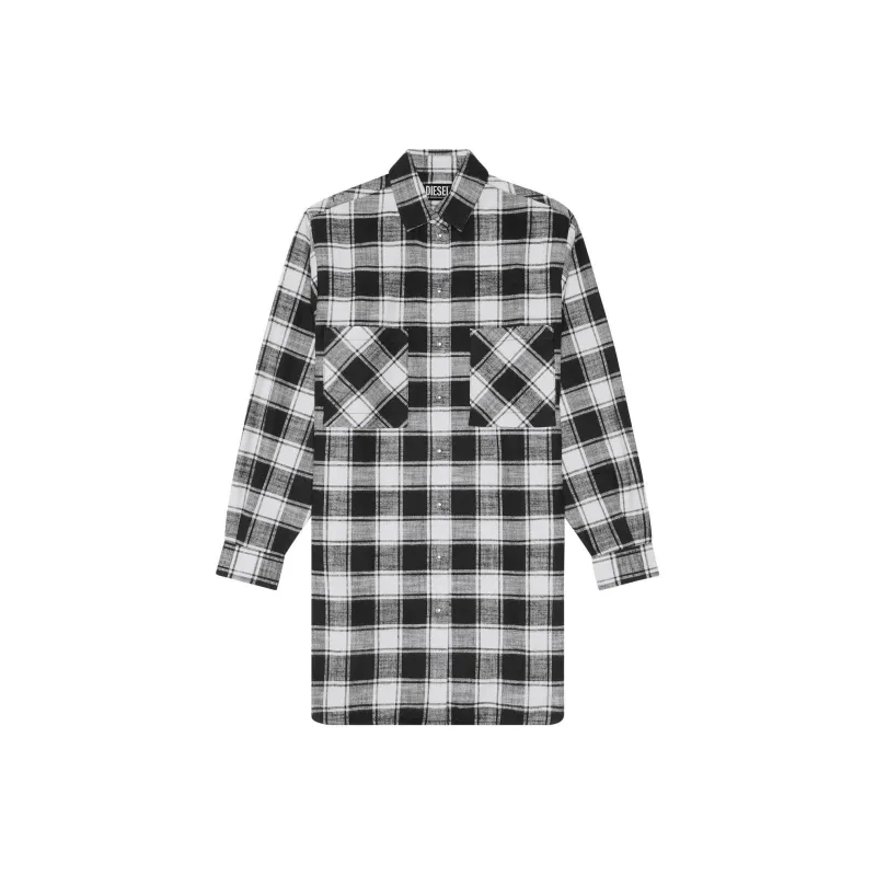 DIESEL Long-Sleeved Dresses Women's Black/White-0