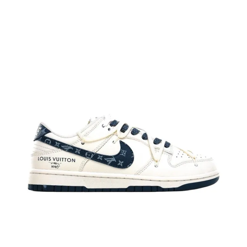 LOUIS VUITTON x Nike Dunk SB Anti Slip Wear Resistant Low Top Skateboard Shoes Women's Ecru-1
